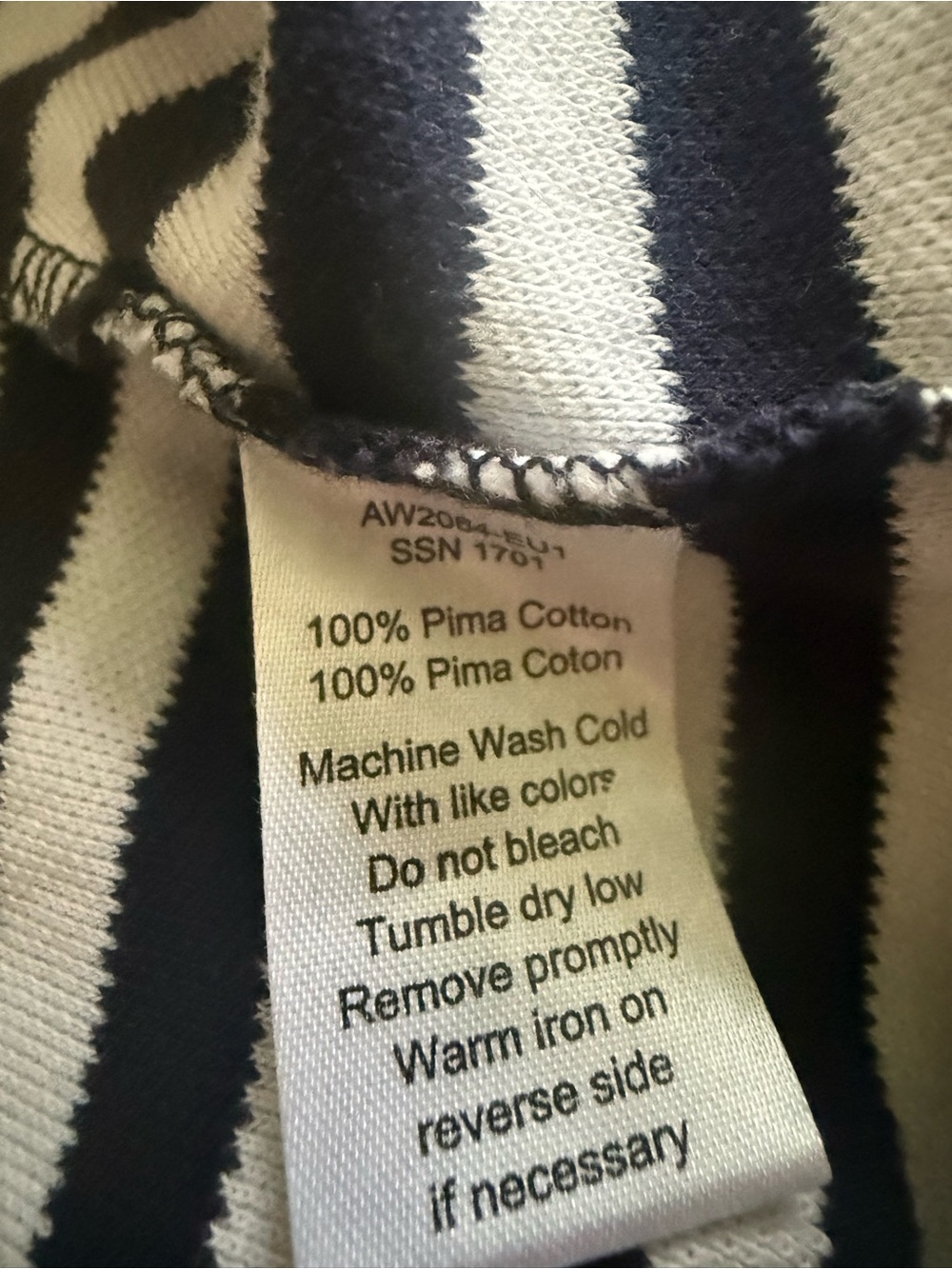 ATM 100% Pima Cotton Black & White Striped V-Neck Dress- XS - Picture 7 of 7